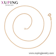 44738 Xuping Gros bijoux 18k plaqué or simples colliers de chaîne de style classique